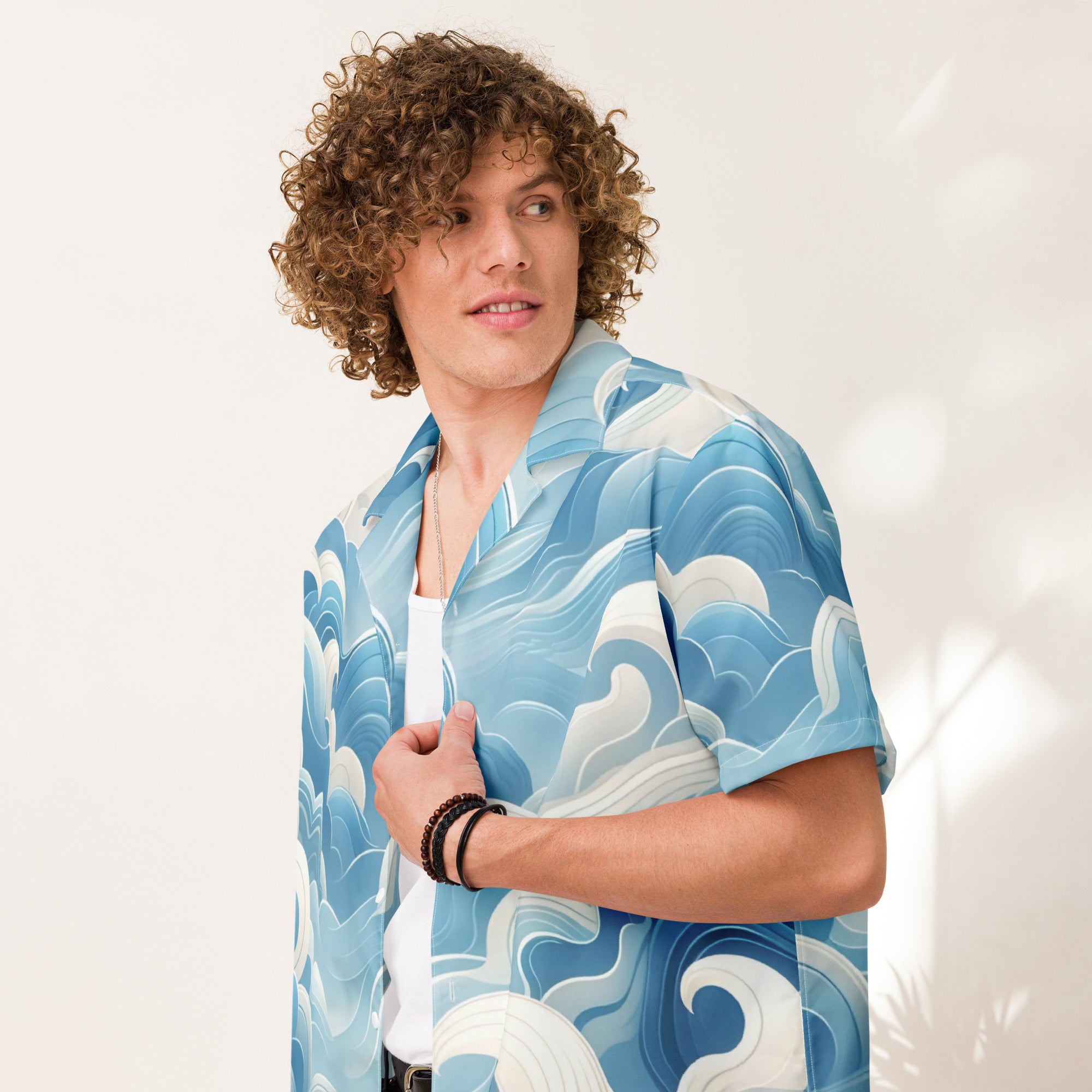 Unisex Button Shirt Summer Waves